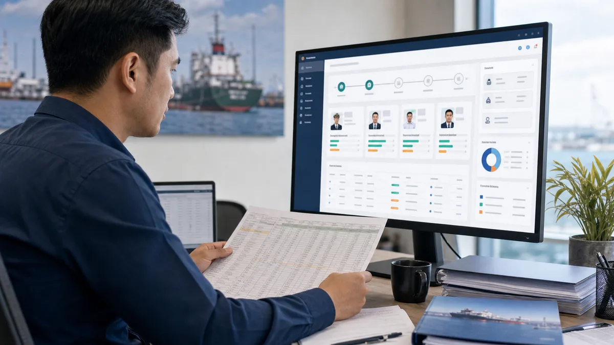 Illustration of moving from Excel to crew management software